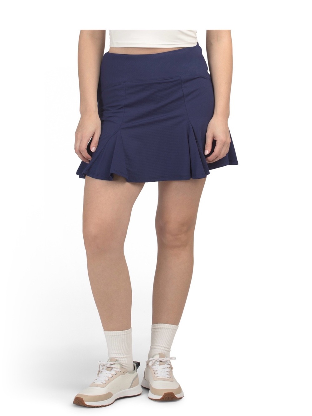 Women’s G Lifestyle UPF 50 Flare Godet Tennis Skort, Navy, XL, NWT